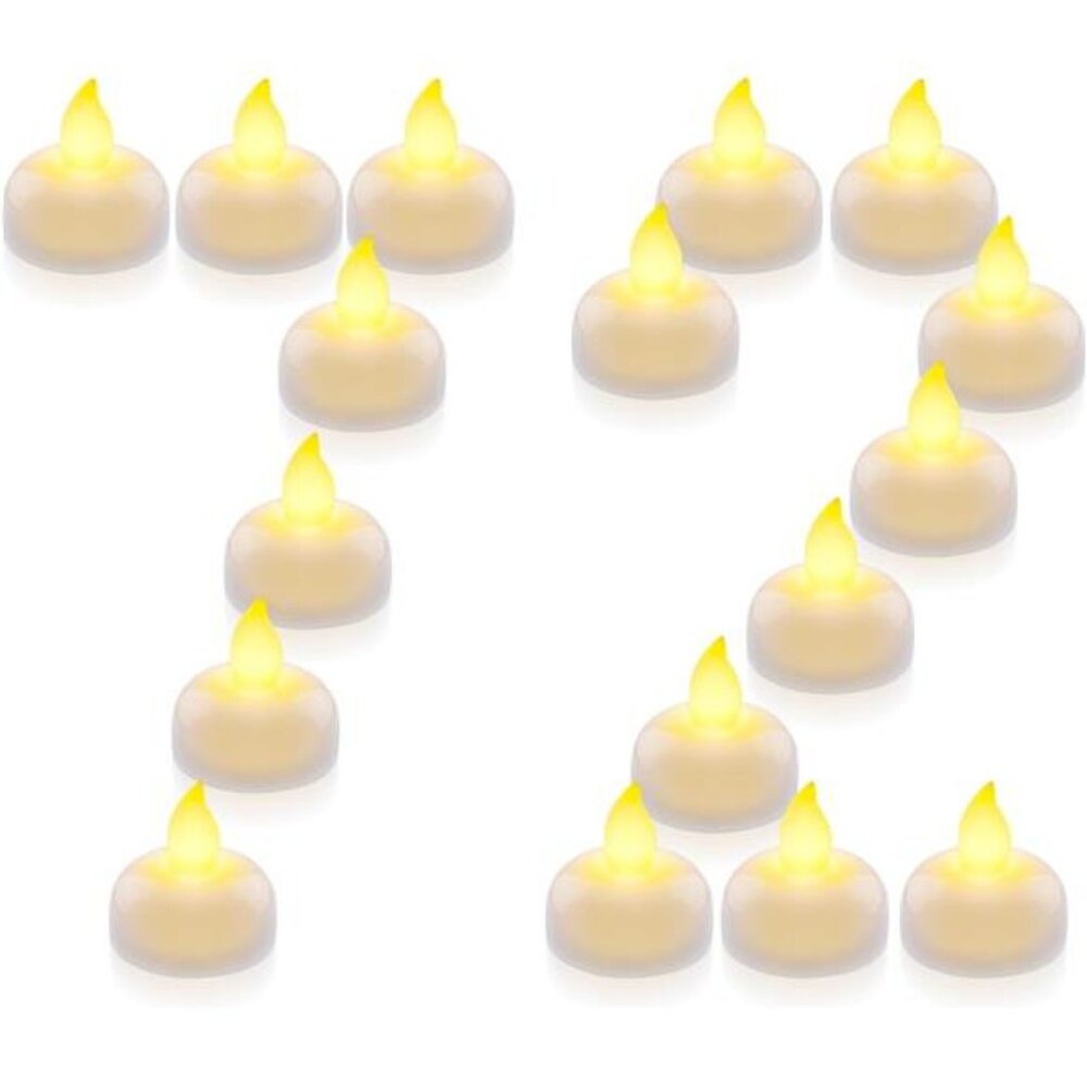 72 Pack Waterproof Flameless Floating Tealights,Battery Flickering LED Tea Light